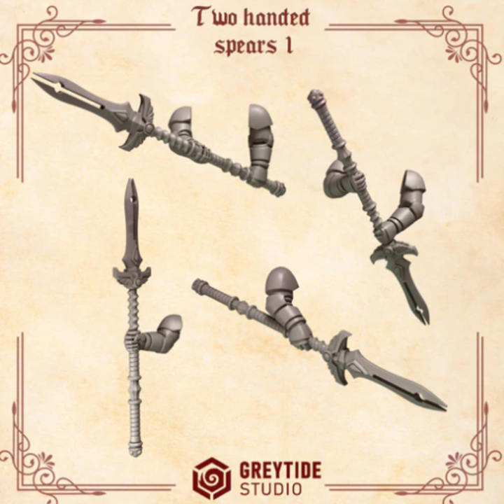 Lances à deux mains Crimson Lords lot 01 – Set de bitz personnalisés pour 40K – Greytide Studio