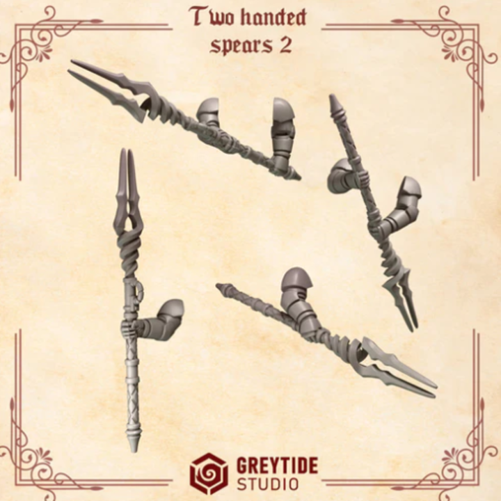 Lances à deux mains Crimson Lords lot 02 – Set de bitz personnalisés pour 40K – Greytide Studio