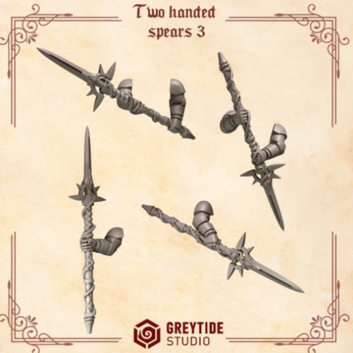 Lances à deux mains Crimson Lords lot 03 – Set de bitz personnalisés pour 40K – Greytide Studio