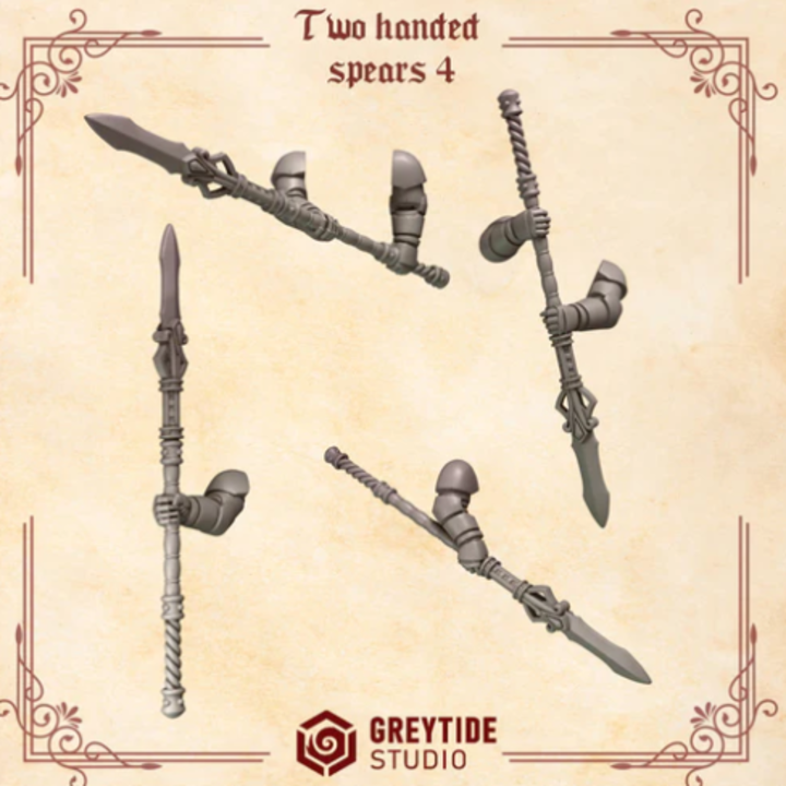 Lances à deux mains Crimson Lords lot 04 – Set de bitz personnalisés pour 40K – Greytide Studio