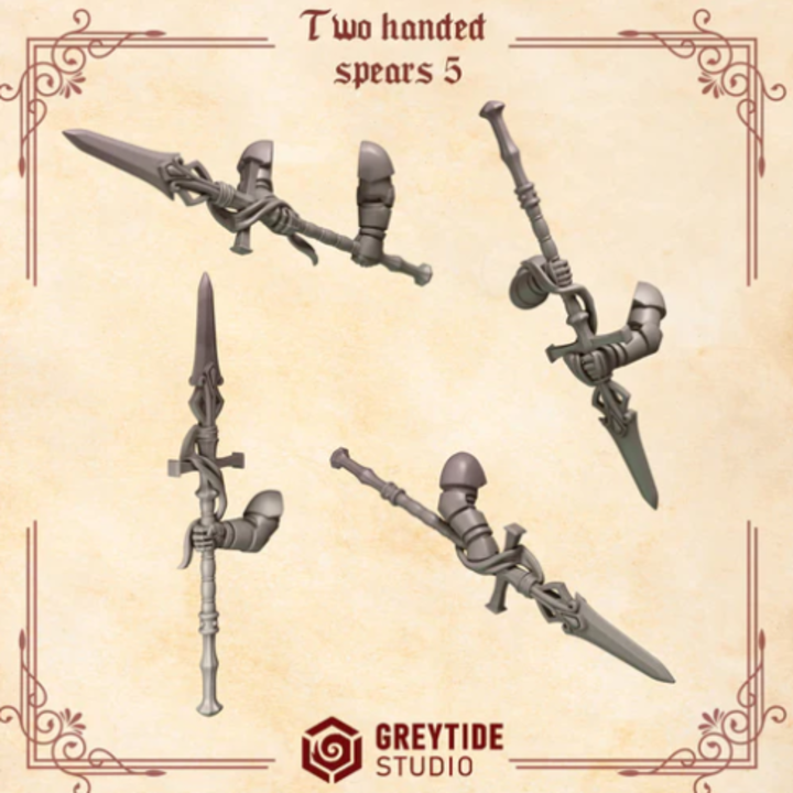 Lances à deux mains Crimson Lords lot 05 – Set de bitz personnalisés pour 40K – Greytide Studio