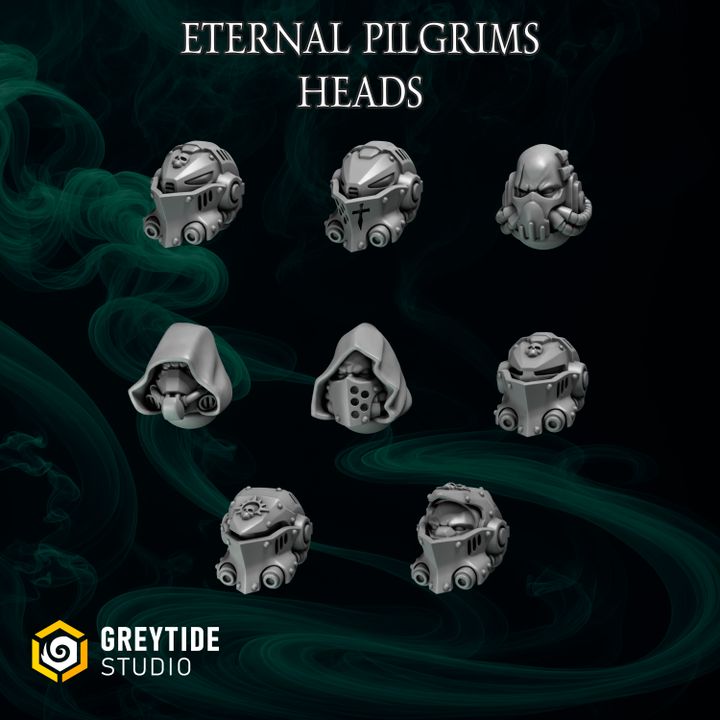 Têtes pour Termi Eternal Pilgrims  – Greytide Studio – Impression 3D Résine – 40K