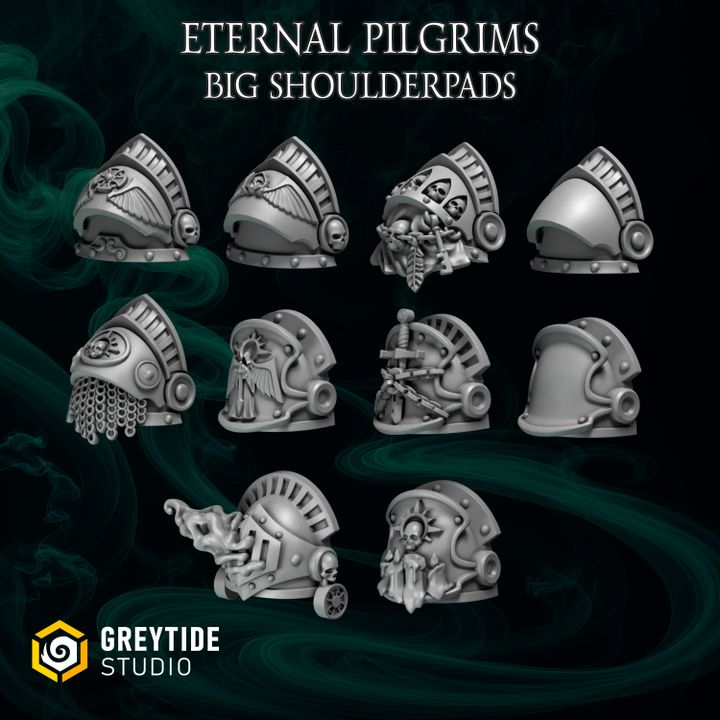 Épaulières pour Termi Eternal Pilgrims  – Greytide Studio – Impression 3D Résine – 40K