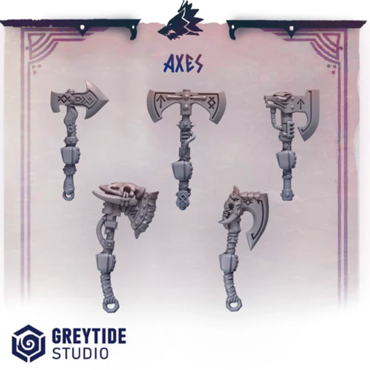 Primal Hounds Right-Handed Axes – 40K Custom Bits Set – Greytide Studio