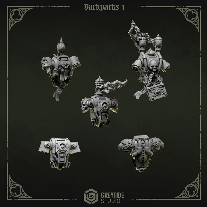 Backpacks Pilgrims & Crusaders lot 01 – Set de bitz personnalisés 40K – Greytide Studio