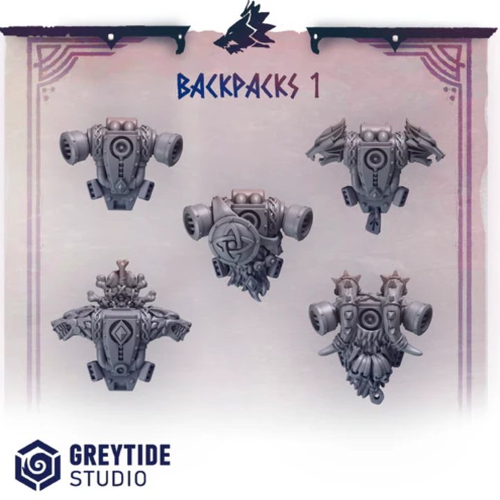 Backpacks Primal Hounds lot 01 – Set de bitz personnalisés 40K – Greytide Studio