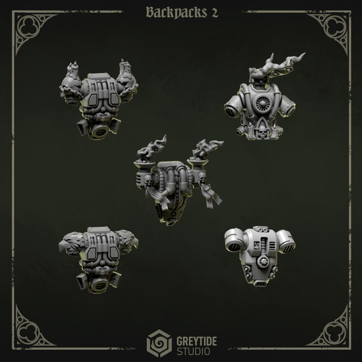 Backpacks Pilgrims & Crusaders lot 02 – Set de bitz personnalisés 40K – Greytide Studio