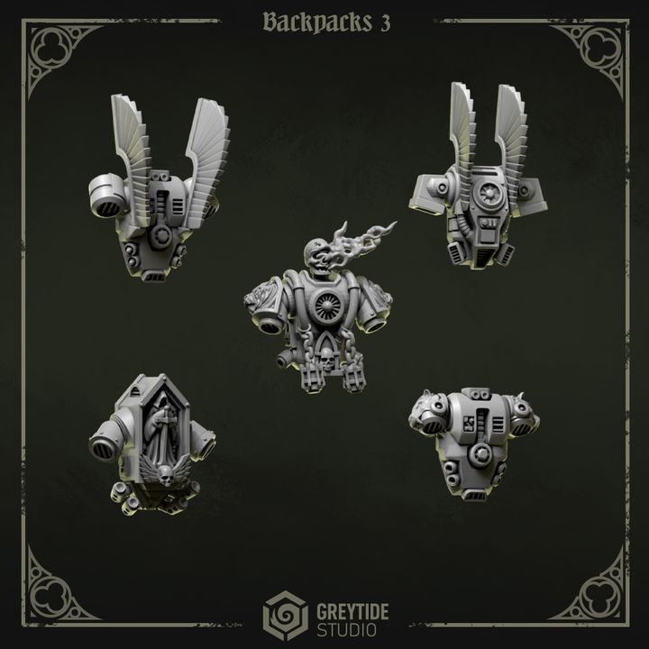 Backpacks Pilgrims & Crusaders lot 03 – Set de bitz personnalisés 40K – Greytide Studio