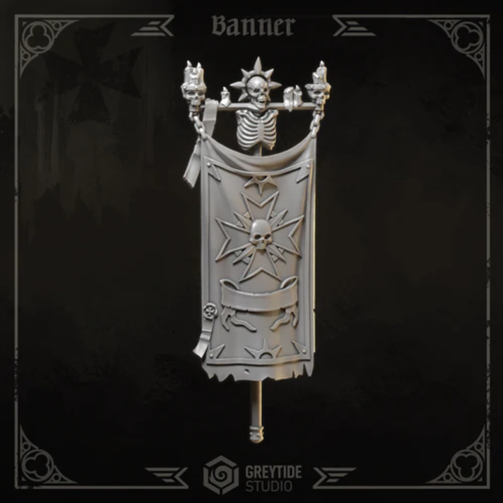 Bannière pour Termi Eternal Crusaders – Greytide Studio – Impression 3D Résine – 40K