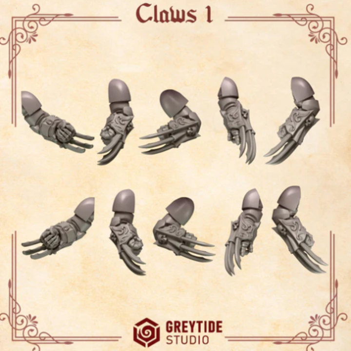 Griffes énergétique Crimson Lords lot 01 – Set de bitz personnalisés 40K – Greytide Studio