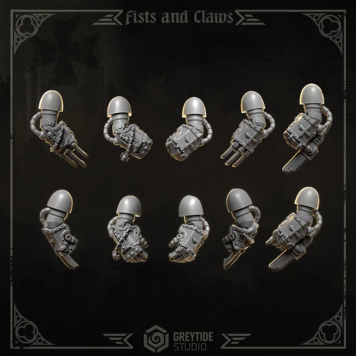 Poings et griffes pour Termi Eternal Crusaders – Greytide Studio – Impression 3D Résine – 40K
