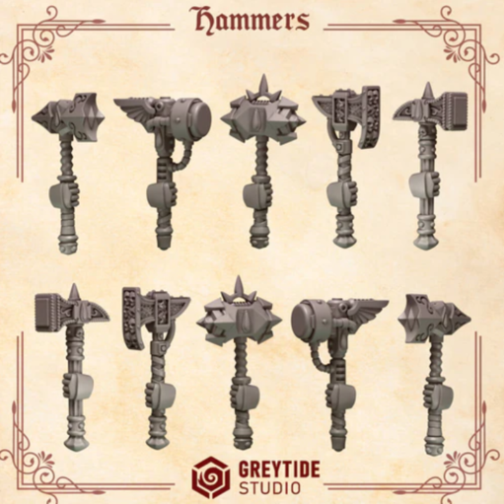 Marteaux Crimson Lords – Set de bitz personnalisés 40K –  Greytide Studio