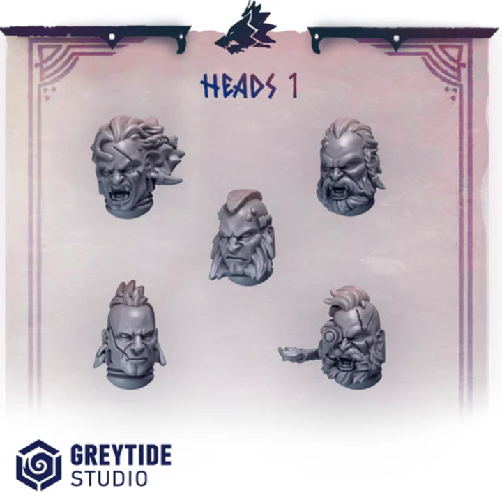 Casques & Têtes Primal Hounds lot 01 – Set de bitz personnalisés 40K – Greytide Studio