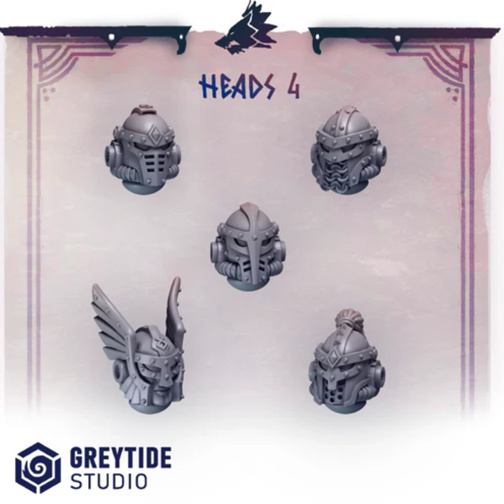 Casques & Têtes Primal Hounds lot 04 – Set de bitz personnalisés 40K – Greytide Studio