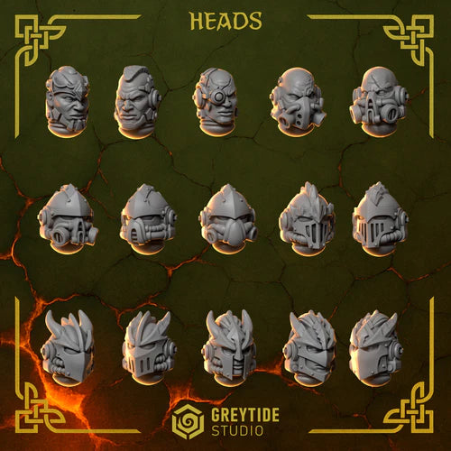 Têtes Anvil Wardens – Greytide Studio – Impression 3D Résine – 40K