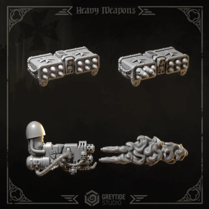 Armes lourdes pour Termi Eternal Crusaders – Greytide Studio – Impression 3D Résine – 40K