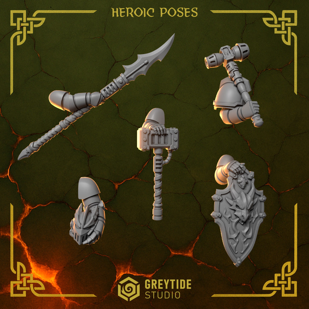 Poses héroïques Anvil Wardens – Greytide Studio – Impression 3D Résine – 40K