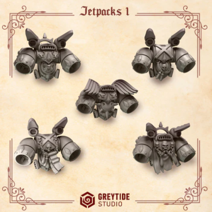 Jetpacks Crimson Lords lot 01 – Set de bitz personnalisés 40K – Greytide Studio
