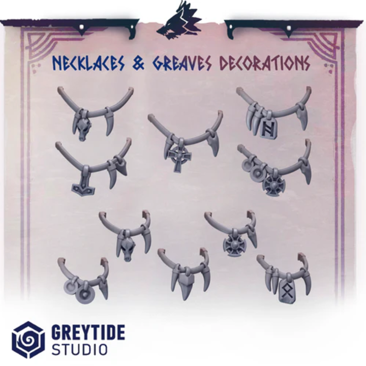 Colliers et décorations pour grèves Primal Hounds – Set de bitz personnalisés 40K – Greytide Studio