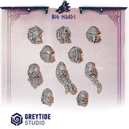Têtes pour Termi Primal Hounds – Set de bitz personnalisés 40K – Greytide Studio
