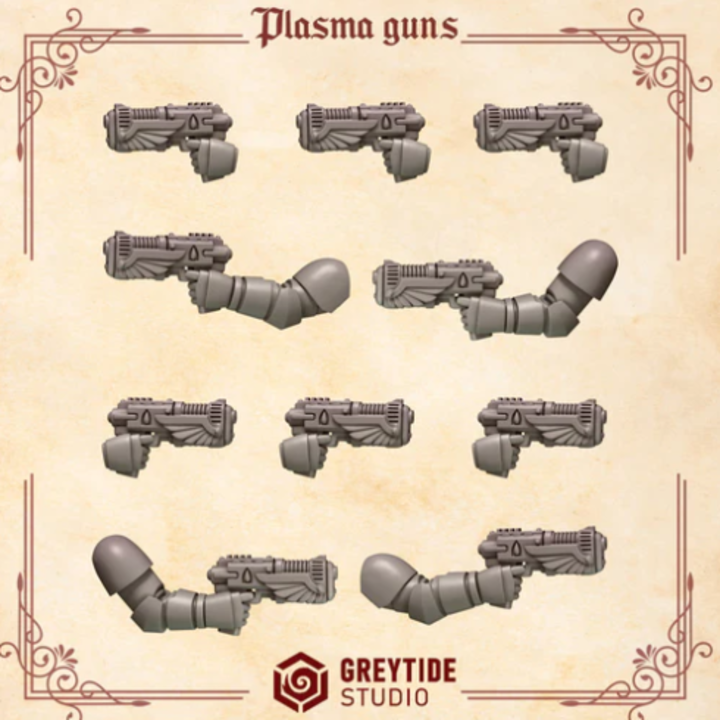 Pistolets plasma Crimson Lords – Set de bitz personnalisés pour 40K – Greytide Studio