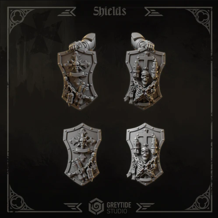 Boucliers pour Termi Eternal Crusaders – Greytide Studio – Impression 3D Résine – 40K