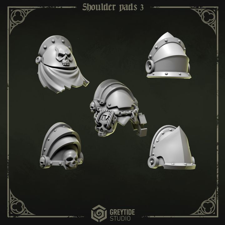 Pilgrims &amp; Crusaders Shoulder Pads Lot 03 – Custom Bits Set 40K – Greytide Studio