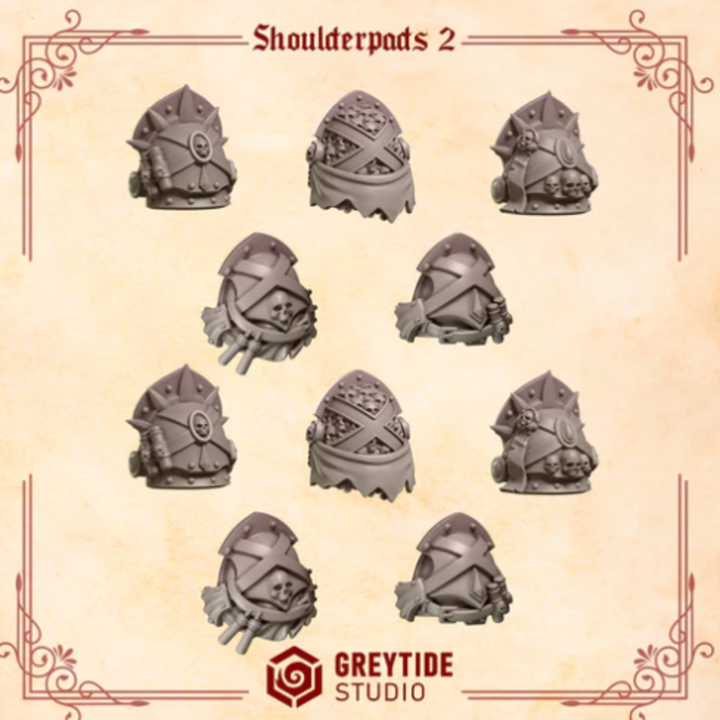 Épaulières Crimson Lords lot 02 – Set de bitz personnalisés 40K – Greytide Studio