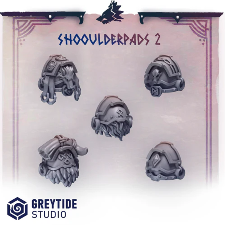 Épaulières Primal Hounds lot 02 – Set de bitz personnalisés 40K – Greytide Studio