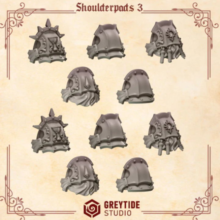 Épaulières Crimson Lords lot 03 – Set de bitz personnalisés 40K – Greytide Studio