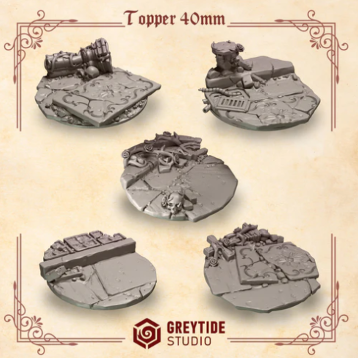 Socles 40mm Crimson Lords – Set de bitz personnalisés 40K – Greytide Studio